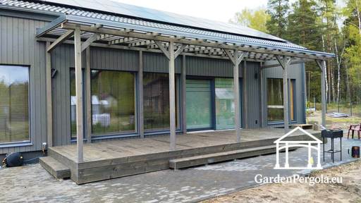 Пристроенный навес 3x10м поликарбонат - garden gazebo pergola