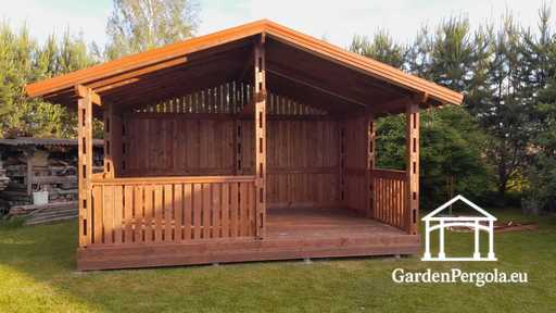 4x6 м Коричневая Деревянная Садовая Беседка - garden gazebo pergola
