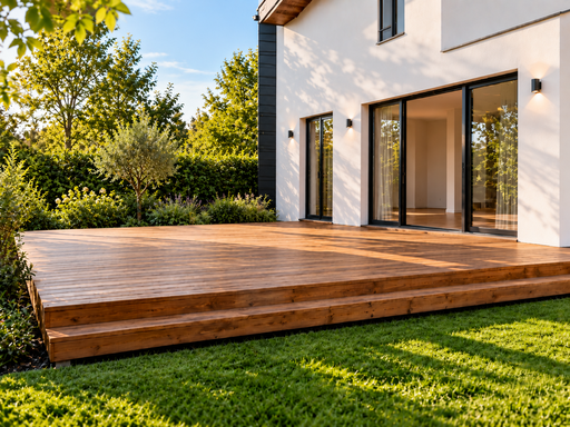 Терраса из натурального дерева 5 x 7 м со ступенькой - garden gazebo pergola